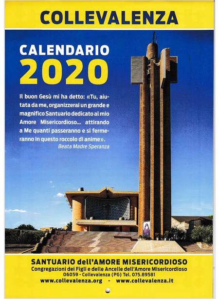COLLEVALENZA CALENDARIO 2020