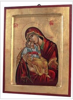 ICONA MADONNA DOLCE AMORE MANTO ROSSO 18 X 23 CM