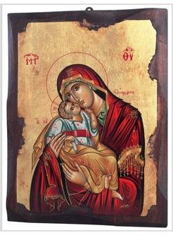 ICONA MADONNA DOLCE AMORE MANTO ROSSO 16 X 21 CM