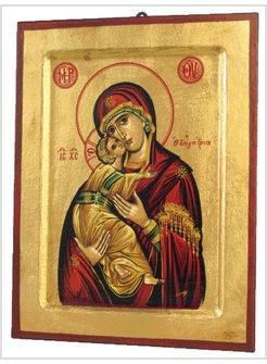 ICONA MARIA ODIGITRIA MANTO ROSSO 23 X 30 CM