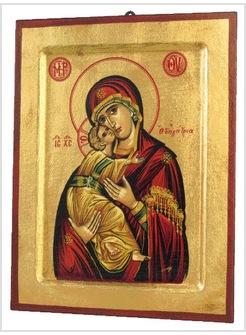 ICONA MARIA ODIGITRIA MANTO ROSSO 14 X 17 CM