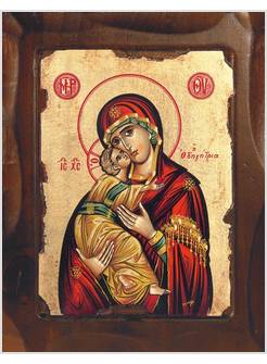 ICONA MARIA ODIGITRIA MANTO ROSSO 18,5 X 23,5 CM