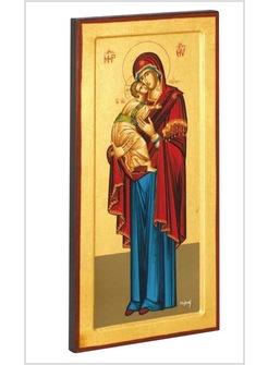 ICONA MADONNA ODIGITRIA  MANTO ROSSO 14,5 X 28,5 CM