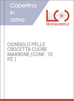 CIONDOLO PELLE CROCETTA CUORE MARRONE (CONF. 10 PZ.)