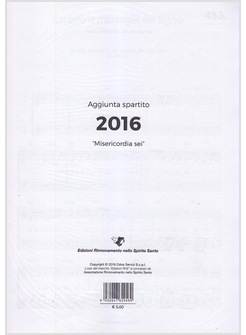 MISERICORDIA SEI AGGIUNTA SPARTITO 2016