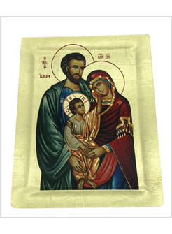 ICONA SACRA FAMIGLIA CAREZZA CM 10 X 13