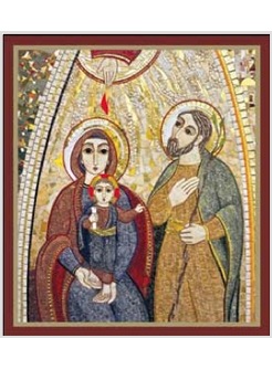 ICONA STAMPATA SANTA FAMIGLIA CON PREGHIERA CM 14 X 9,5 X 1