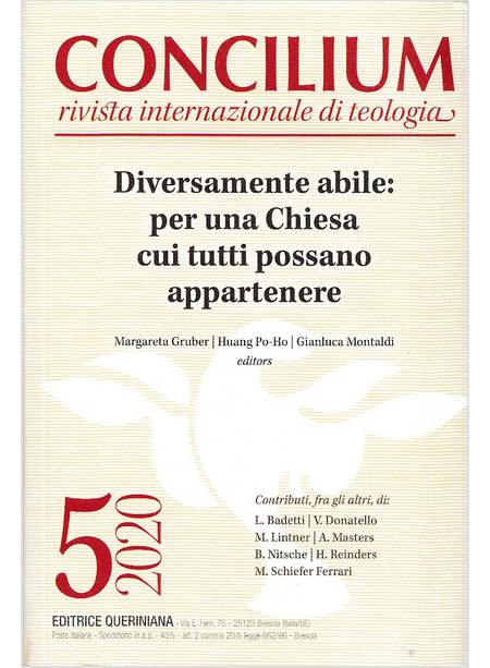 CONCILIUM 5/2020 DIVERSAMENTE ABILE PER UNA CHIESA CUI TUTTI POSSANO APPARTENERE