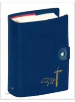 CUSTODIA BLU CON BOTTONE PER LITURGIA DELLE ORE VOLUME UNICO