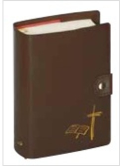 CUSTODIA MARRONE CON BOTTONE PER LITURGIA DELLE ORE VOLUME UNICO