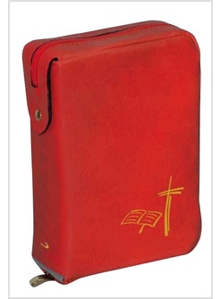 CUSTODIA ROSSA CON CHIUSURA LAMPO PER LITURGIA DELLE ORE VOLUME UNICO