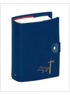 CUSTODIA BLU CON BOTTONE PER LITURGIA DELLE ORE 4 VOLUMI