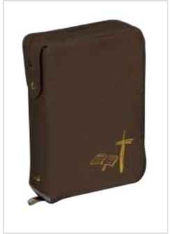 CUSTODIA MARRONE CON CHIUSURA LAMPO PER LITURGIA DELLE ORE 4 VOLUMI