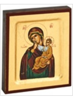 MADONNA DELLA CAREZZA 7,8 X 9,30 CM. MANTO ROSSO
