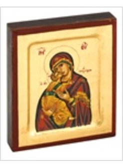 MARIA ODIGITRIA 7,8 X 9,3 CM. MANTO ROSSO