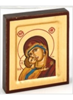 MARIA ODIGITRIA 7,8 X 9,3 CM. MANTO ROSSO VOLTO