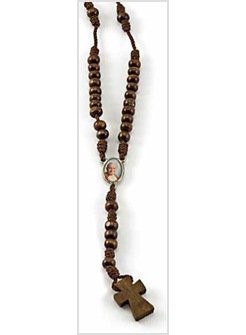 ROSARIO GIOVANNI PAOLO II LEGNO DI COCCO