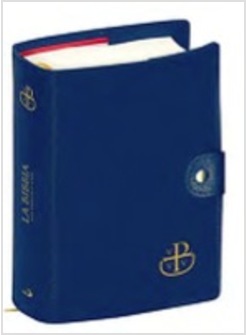 CUSTODIA BIBBIA BOTTONE BLU CM. 16 X 23