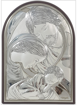 ICONA IN ARGENTO CM 10,5 X 15 SACRA FAMIGLIA