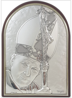 ICONA IN ARGENTO CM 5 X 7 PAPA GIOVANNI PAOLO II