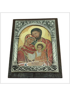 ICONA CUNEO LEGNO SACRA FAMIGLIA ALTEZZA CM 6,5