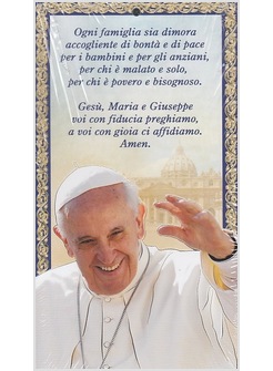 BENEDIZIONE DELLA FAMIGLIA CON IMMAGINE PAPA FRANCESCO CONFEZIONE 100 PEZZI