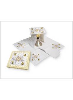 SERVIZIO DA MESSA 4 PEZZI JHS E SPIGHE DORATE