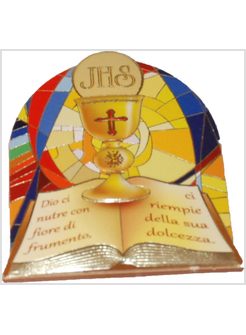 MAGNETE PRIMA COMUNIONE CON IMMAGINE ORO A CALDO
