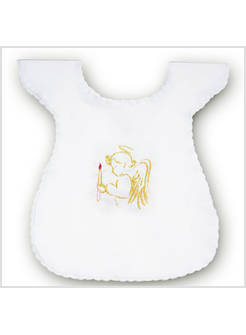 CAMICINA BIANCA PER BATTESIMO CON RICAMO ANGIOLETTO