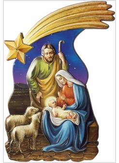 QUADRETTO IN POLIMERO NATIVITA' CON STELLA COMETA CM 6 X 10,5