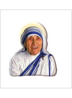 MAGNETE MADRE TERESA SANTA CON ORO A CALDO CM 6 X 6,5