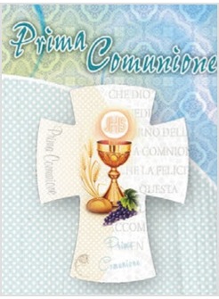 CROCE MAGNETICA IN LEGNO PRIMA COMUNIONE CM 7,5 X 5,5