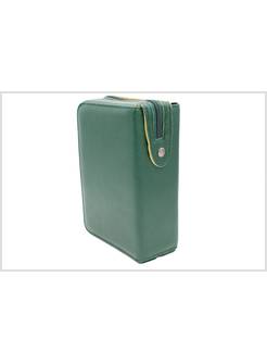 CUSTODIA IN ECOPELLE VERDE PER BIBBIA DI GERUSALEMME TELA ROSSA