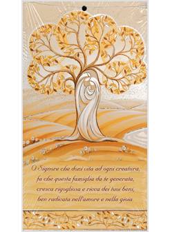 BENEDIZIONE DELLA FAMIGLIA CON IMMAGINE ORO A CALDO ALBERO CONFEZIONE DA 100