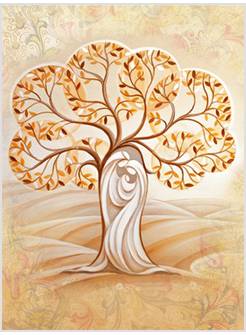 QUADRO IN TELA CM 18 X 25 ALBERO DELLA VITA