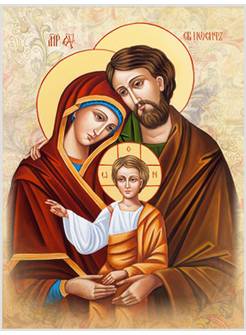 QUADRO IN TELA CM 18 X 25 SACRA FAMIGLIA