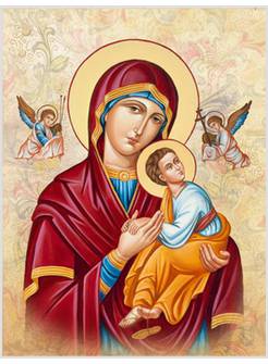 QUADRO IN TELA CM 18 X 25 MADONNA CON BAMBINO