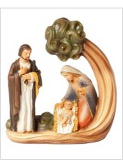 NATIVITA' IN RESINA CON ALBERO CM 5,5 X 7