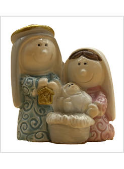 NATIVITA' IN RESINA ALTEZZA CM 4 CON LANTERNA TIPO PORCELLANATO