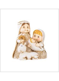 NATIVITA' IN RESINA CON ASINELLO ALTEZZA CM 4