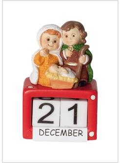 NATIVITA' IN RESINA CON CALENDARIO ROSSO CM 4 X 6