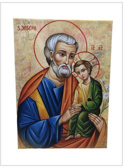 QUADRO IN TELA CM 18 X 26 SAN GIUSEPPE CON BAMBINO
