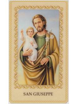 IMMAGINE PLASTIFICATA CM 10 X 6 SAN GIUSEPPE CON BAMBINO