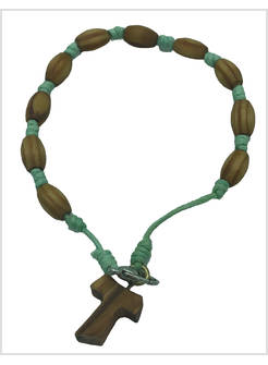 BRACCIALE IN CORDA LEGNO ULIVO CON TAU