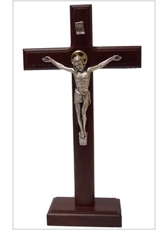 CROCE IN LEGNO DI FAGGIO CON BASE CM 24