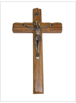 CROCE IN ULIVO CON CRISTO METALLO CM 23