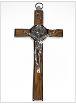 CROCE SAN BENEDETTO LEGNO ULIVO CM 20