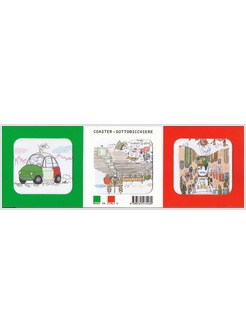 CONFEZIONE 6 SOTTOBICCHIERI CM 10 X 10 SOGGETTI ROMA MADE IN ITALY 