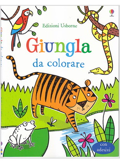 GIUNGLA DA COLORARE. CON ADESIVI