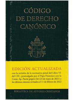 CODIGO DE DERECHO CANONICO ACTUALIZADA FEBRERO 2022